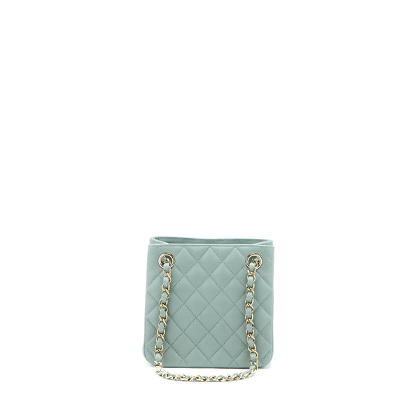 Chanel 23C Mini Bucket Caviar Light Grey LGHW (Microchip)