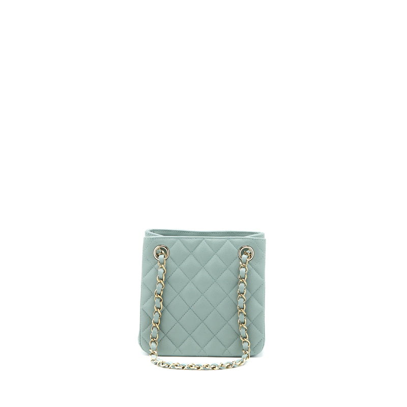 Chanel 23C Mini Bucket Caviar Light Grey LGHW (Microchip)