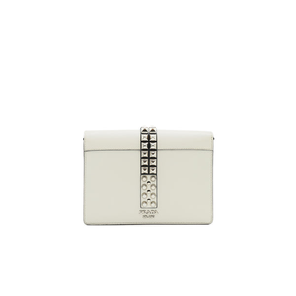 Prada Woman's Messenger Bag White with SHW