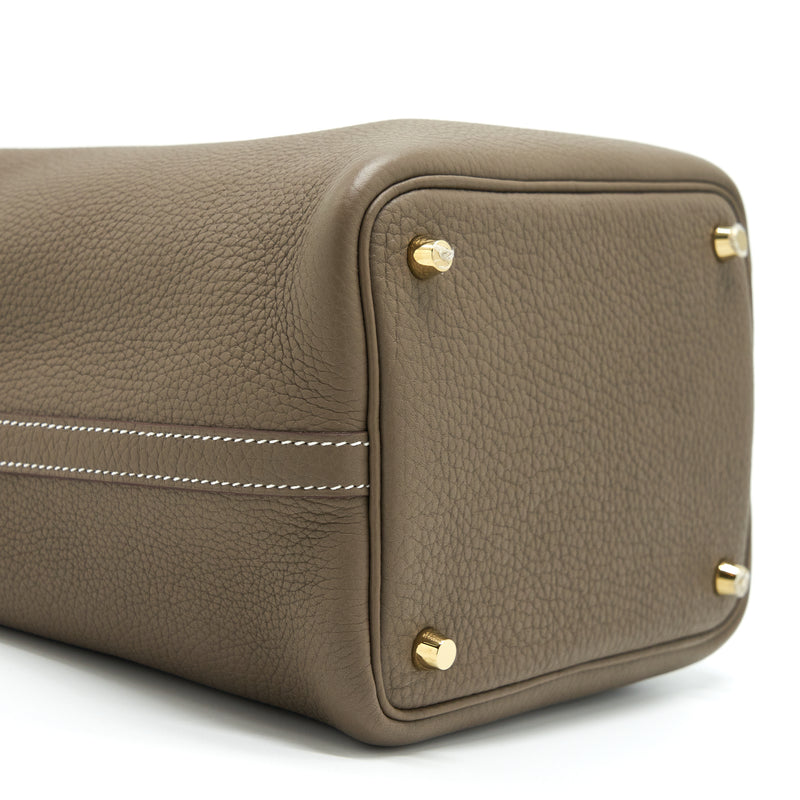 Hermes picotin 18 lock bag clemence leather etoupe with GHW stamp Y