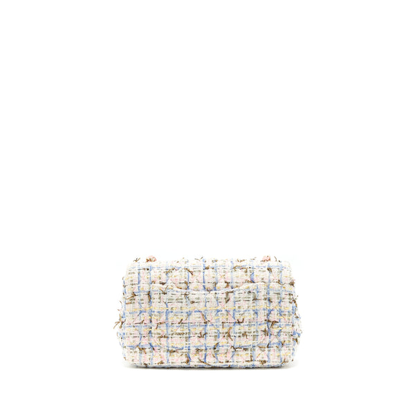 Chanel rectangular mini flap Bag tweed multicolour LGHW