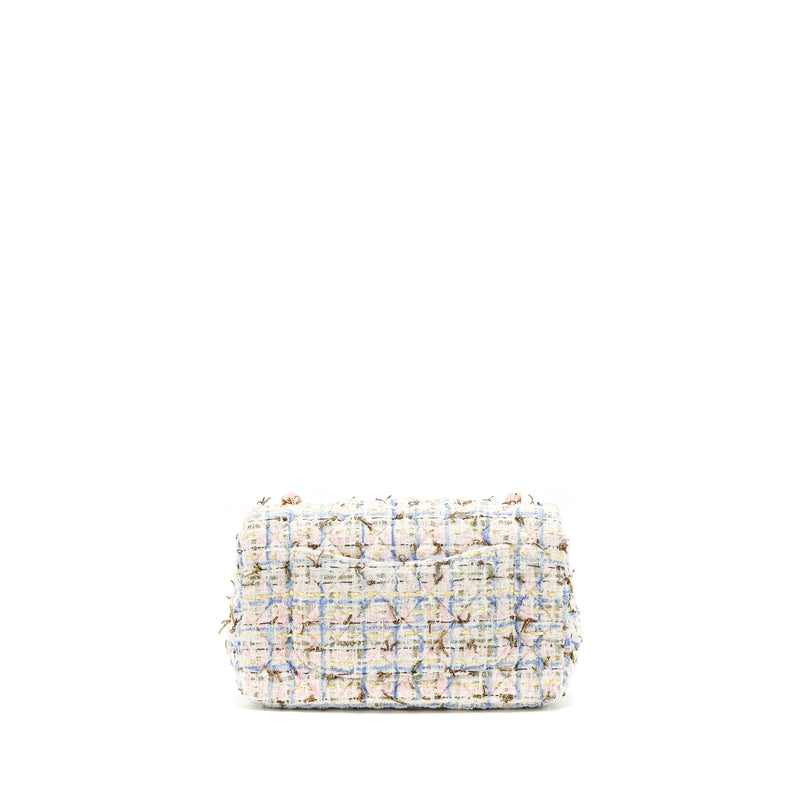 Chanel rectangular mini flap Bag tweed multicolour LGHW