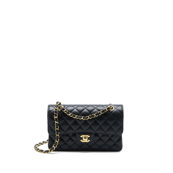 Chanel Small Classic Flap Bag Caviar Black GHW (Microchip)