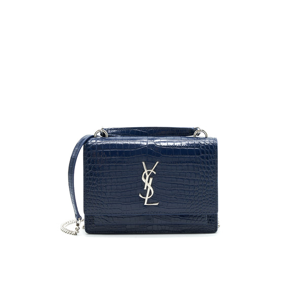 Saint Laurent Sunset Chain Wallet Navy SHW