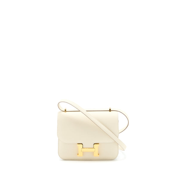 Hermes Mini Constance Epsom Craie GHW Stamp U (New Version)