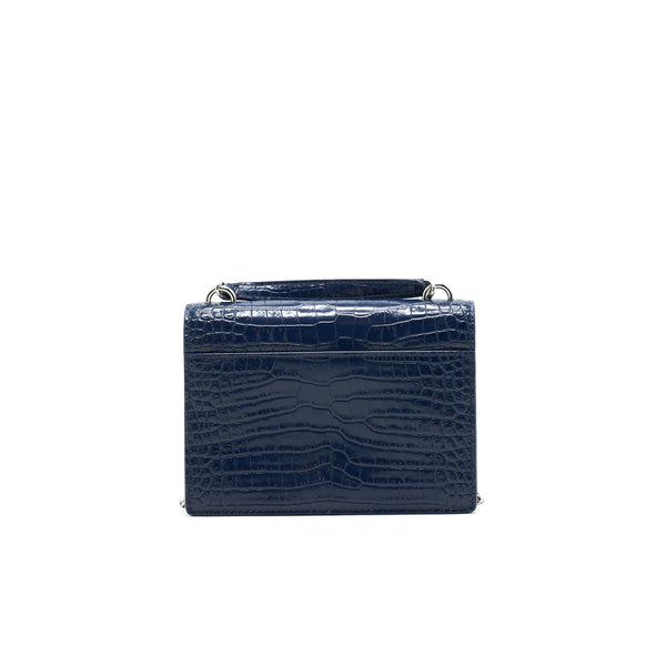 Saint Laurent Sunset Chain Wallet Navy SHW