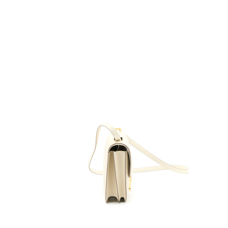 Hermes Mini Constance Epsom Craie GHW Stamp U (New Version)
