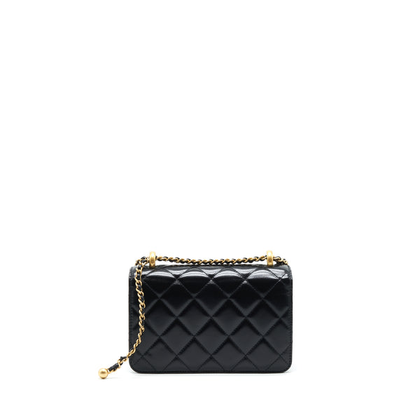 CHANEL 21A GOLD CRUSH FLAP BAG CALFSKIN Black GHW