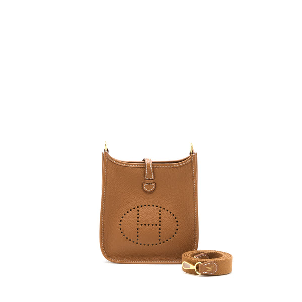 Hermes Mini Evelyne Clemence Gold GHW Stamp U