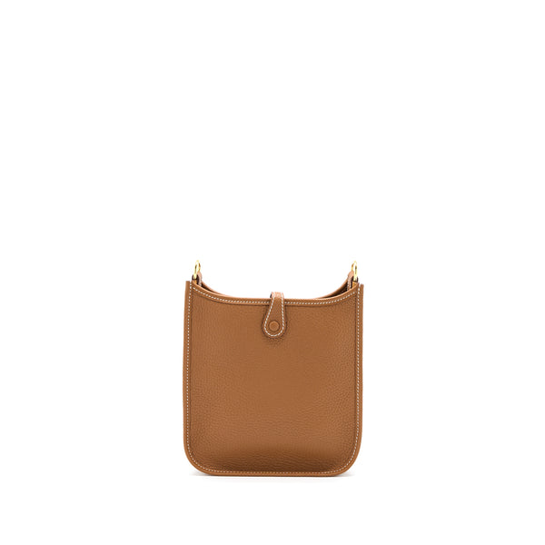 Hermes Mini Evelyne Clemence Gold GHW Stamp U