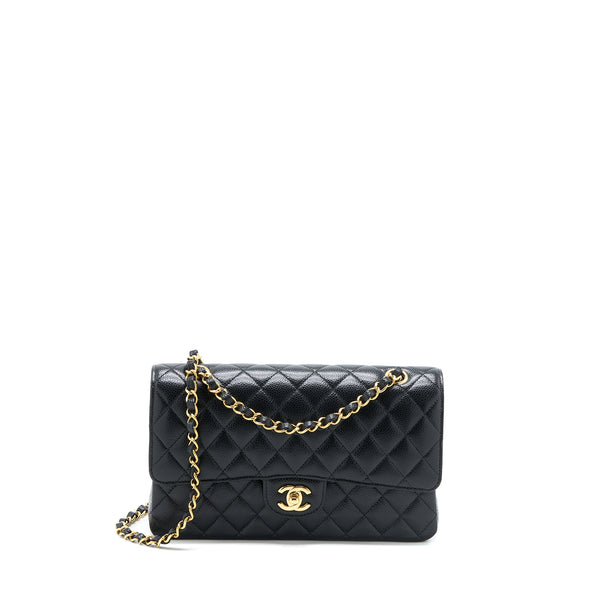 Chanel Medium Classic Double Flap Bag Caviar Black GHW (Microchip)