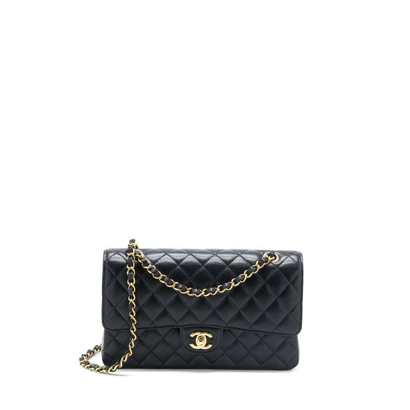 Chanel Medium Classic Double Flap Bag Caviar Black GHW (Microchip)