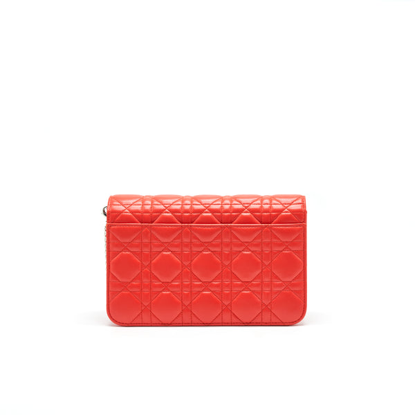 Dior Miss Dior Pouch with Chain Poppy Orange