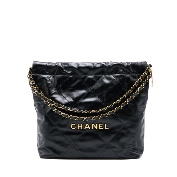Chanel Small 22 Bag Shiny Calfskin Black GHW (Microchip)