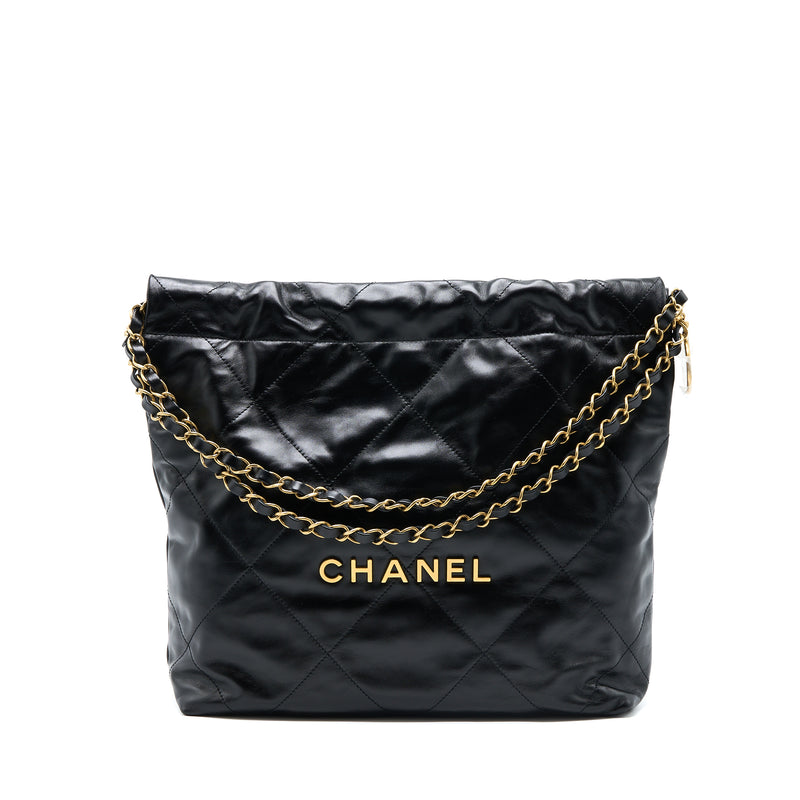 Chanel Small 22 Bag Shiny Calfskin Black GHW (Microchip)