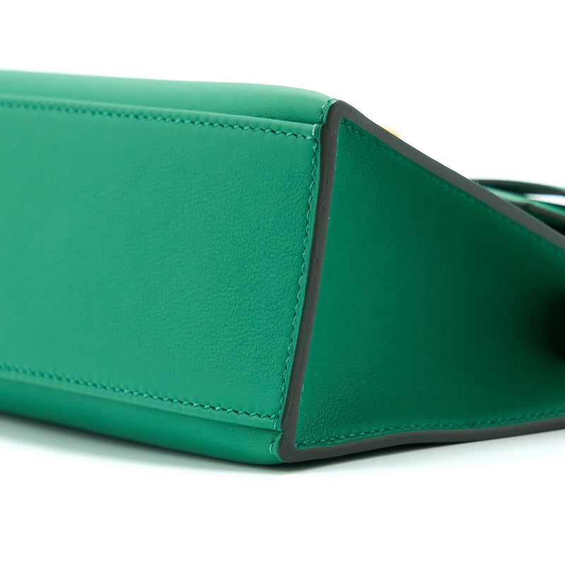 Hermes Kelly Pochette Swift U4 Vert Vertigo GHW Stamp C