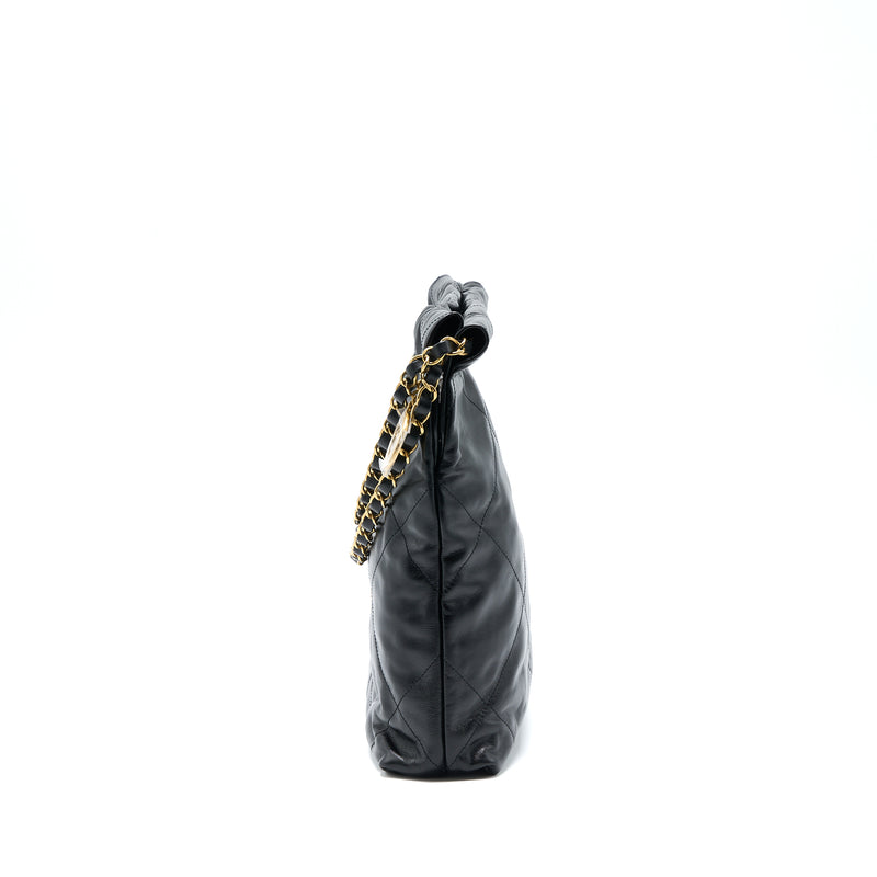 Chanel Small 22 Bag Shiny Calfskin Black GHW (Microchip)