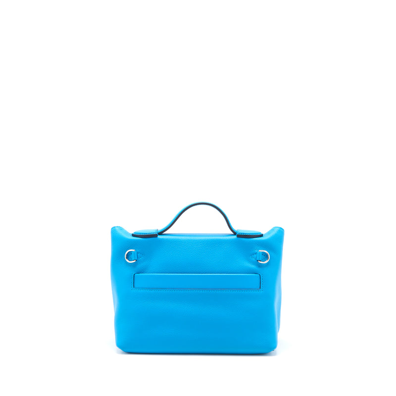 Hermes mini 24/24 2424-21 Bag Evercolor/Swift 0F Blue Frida SHW Stamp Z