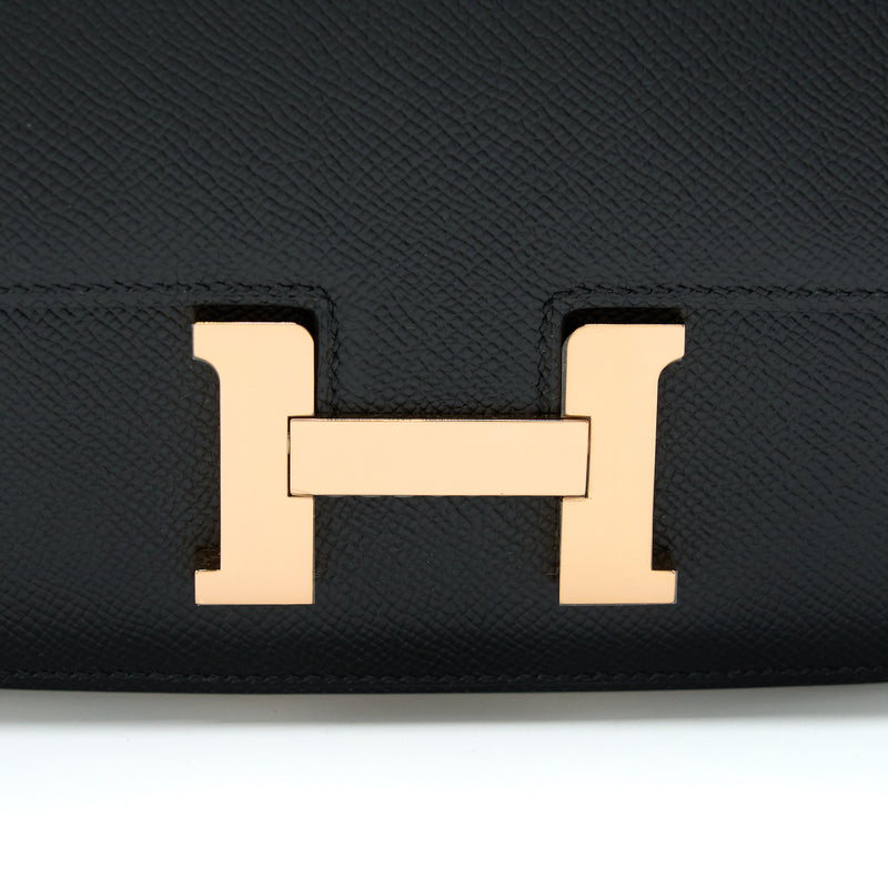 Hermes Mini Constance Epsom Black RGHW Stamp U
