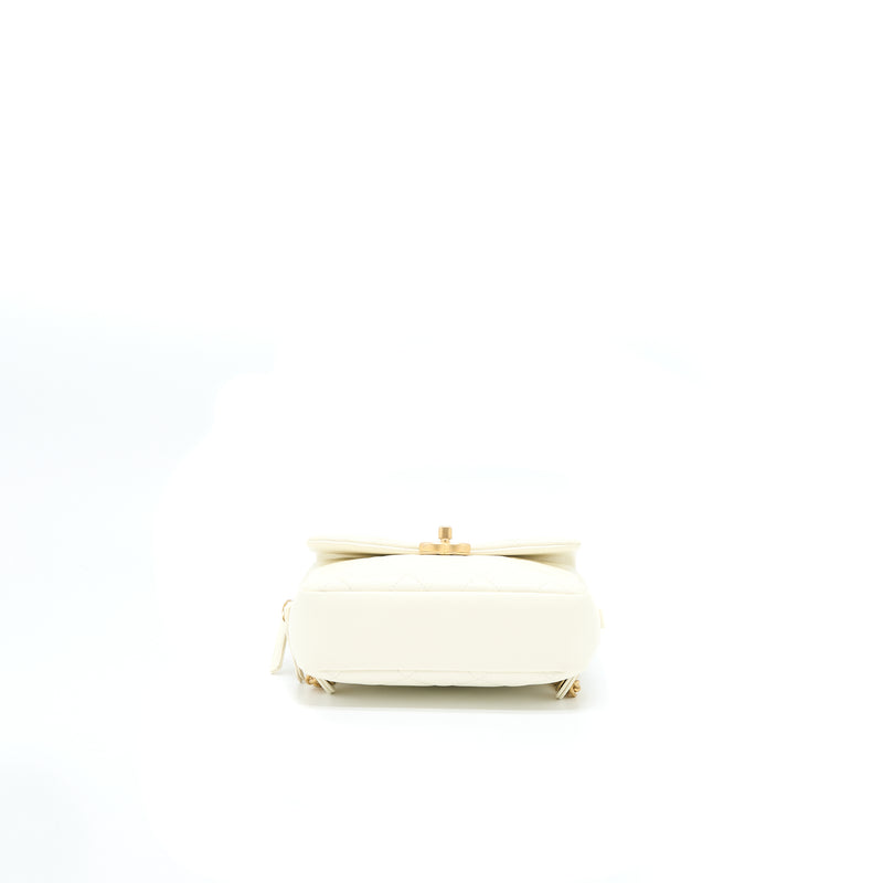 Chanel 22P Flap Backpack Caviar White Brushed GHW (Microchip)