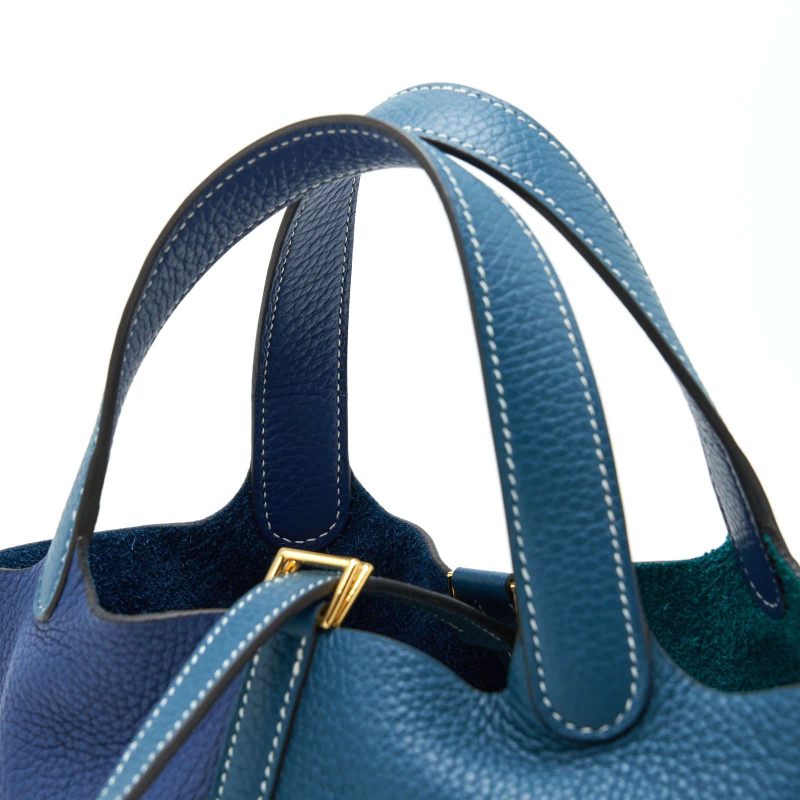 Hermes Picotin 18 Lock Bag Vert Bosphore/Deep Blue GHW Stamp Y