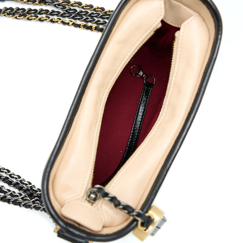 Chanel Small Gabrielle Hobo Bag Aged Calfskin Light Beige/Black Multic