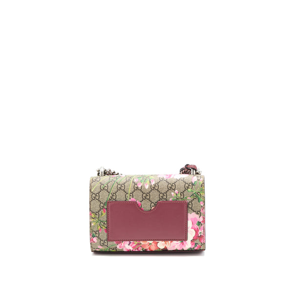 Gucci Padlock Chain Crossbody Bag Flower Print GG Supreme Canvas SHW