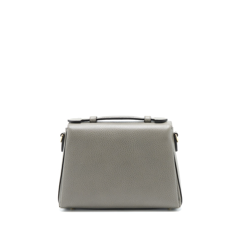 Gucci GG Top Handle Bag Caflskin Grey LGHW