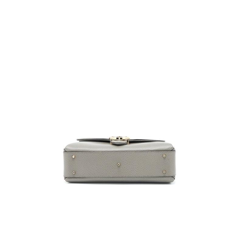 Gucci GG Top Handle Bag Caflskin Grey LGHW