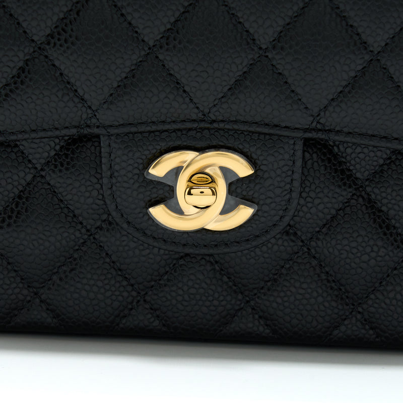 Chanel Small Classic Double Flap Bag Caviar Black GHW (Microchip)