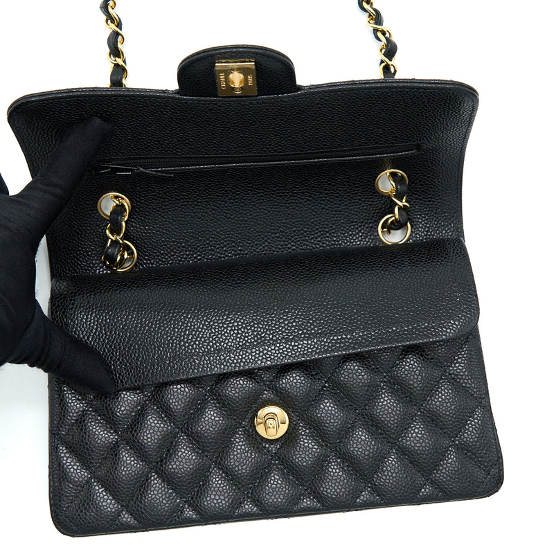 Chanel Small Classic Double Flap Bag Caviar Black GHW (Microchip)