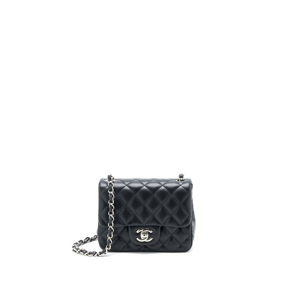 Chanel Classic Mini Square Flap Bag Caviar Black SHW