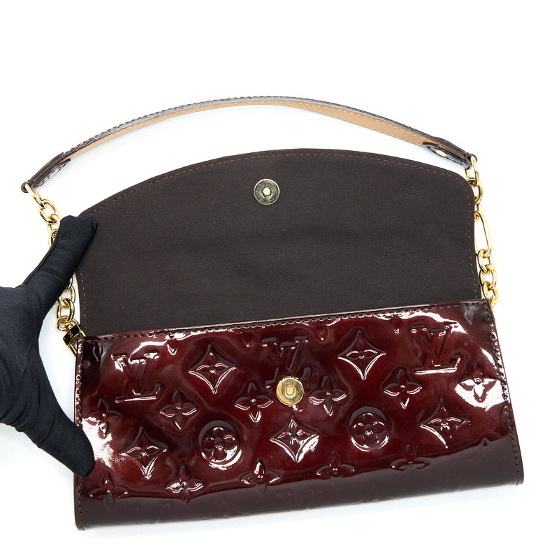 Louis Vuitton Sunset Boulevarde Shoulder Bag Patent Dark Red GHW