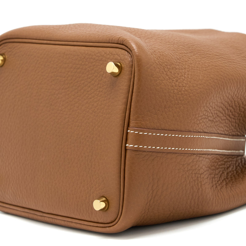 Hermes Picotin 18 Lock Bag Clemence Gold GHW Stamp Z