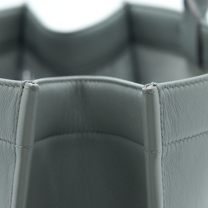 Dior Medium Book Tote Embossed Calfskin Grey