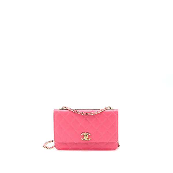 Chanel Trendy CC Wallet On Chain Lambskin Pink LGHW
