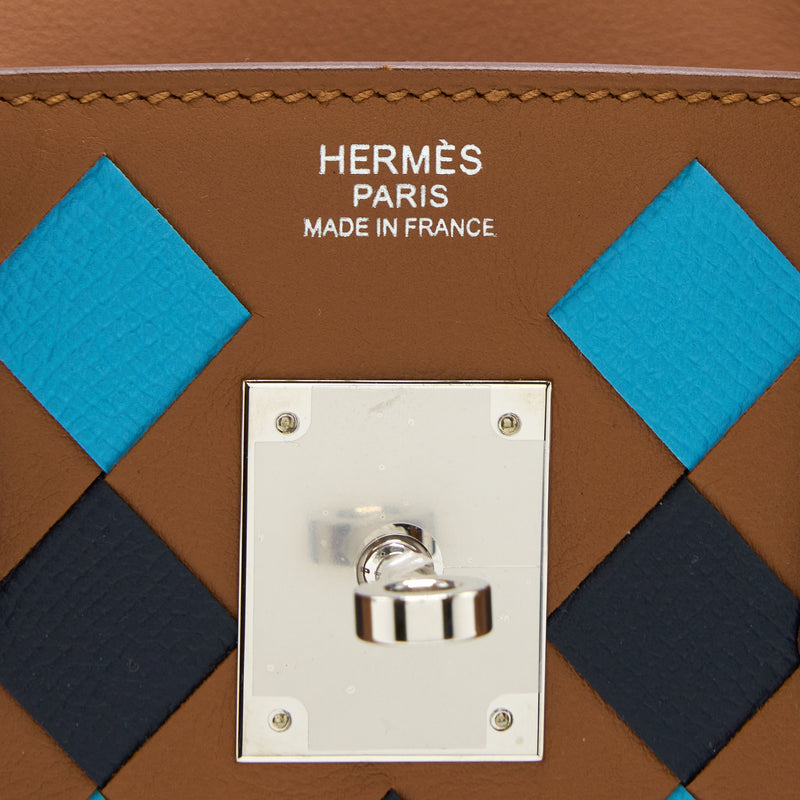 Hermes Birkin 30 Tressage Swift/Epsom Gold/Bleu Indigo/Bleu Nord SHW Stamp D