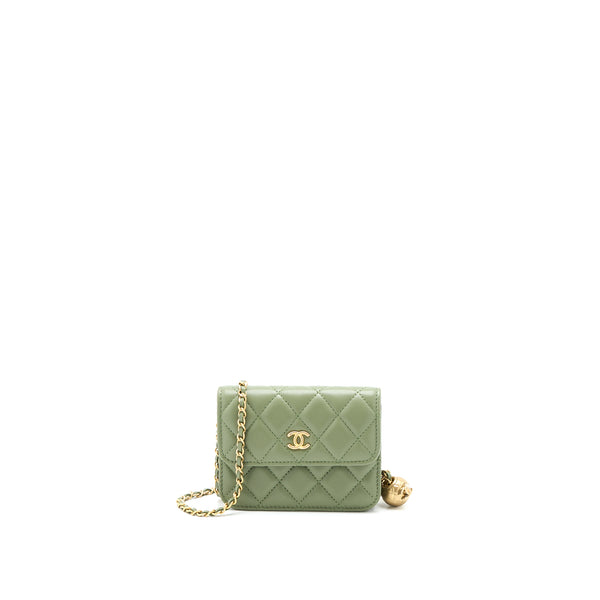 Chanel Pearl Crush Square Mini Flap in 22C Avocado Green Lambskin AGHW