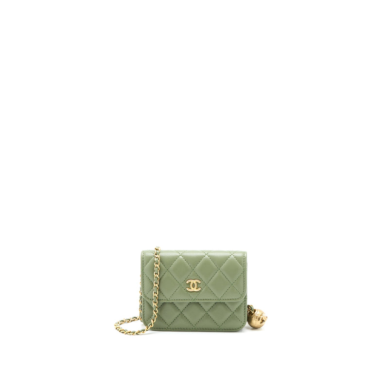 Chanel Pearl Crush Mini Flap Bag Lambskin Green GHW