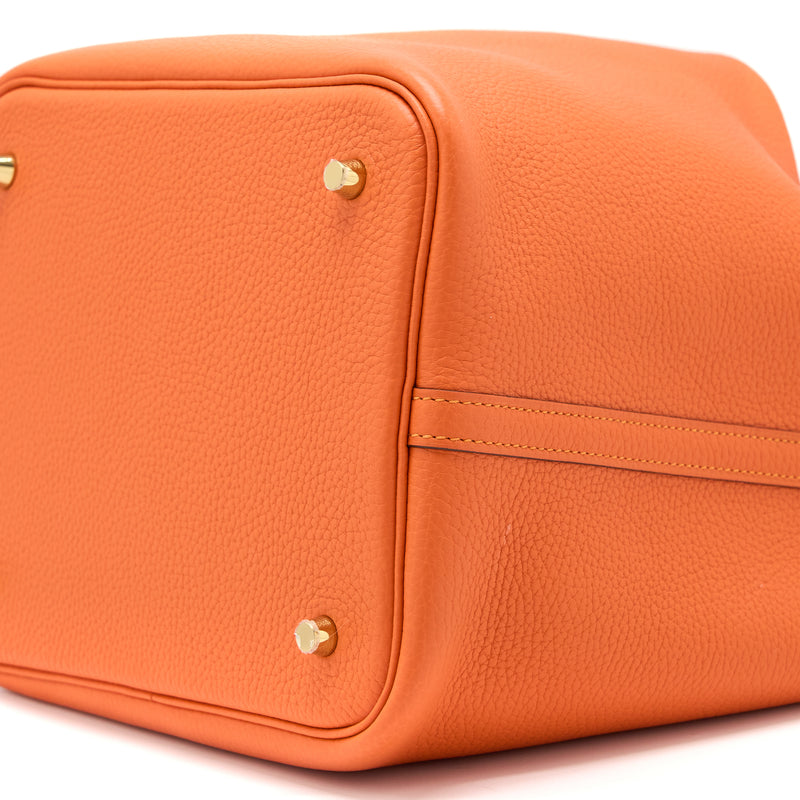Hermes Picotin 22 Lock Bag Clemence 9J Feu GHW Stamp Y