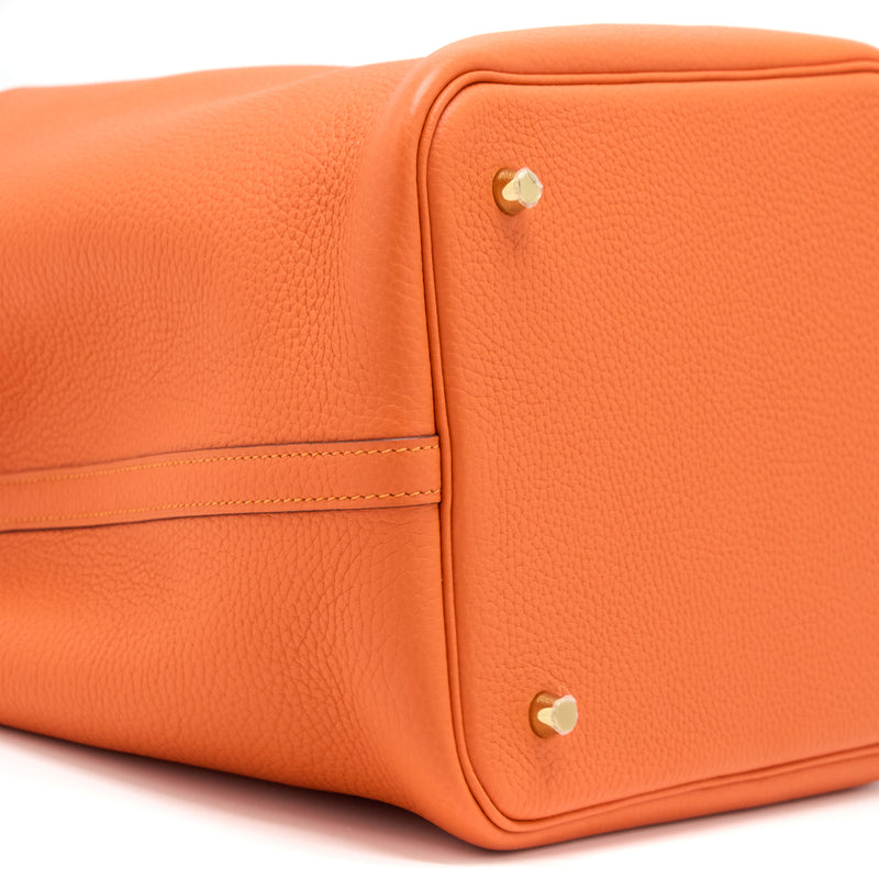 Hermes Picotin 22 Lock Bag Clemence 9J Feu GHW Stamp Y