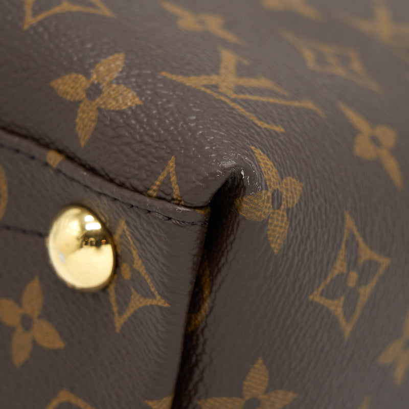 LOUIS VUITTON V Tote MM in Monogram and Black Leather