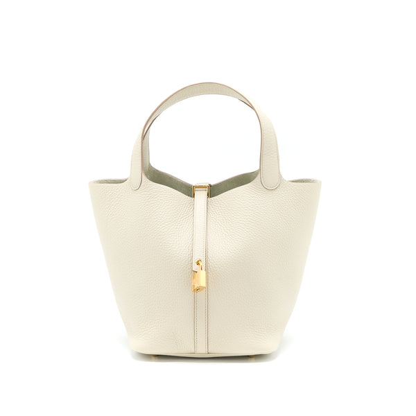 Hermes Picotin 22 Lock Bag Clemence 8L Beton GHW Stamp U