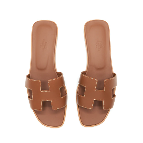 Hermes size 37.5 Oran sandals gold