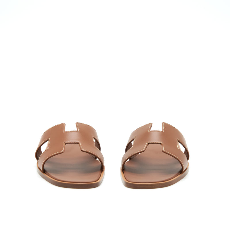 Hermes size 37.5 Oran sandals gold