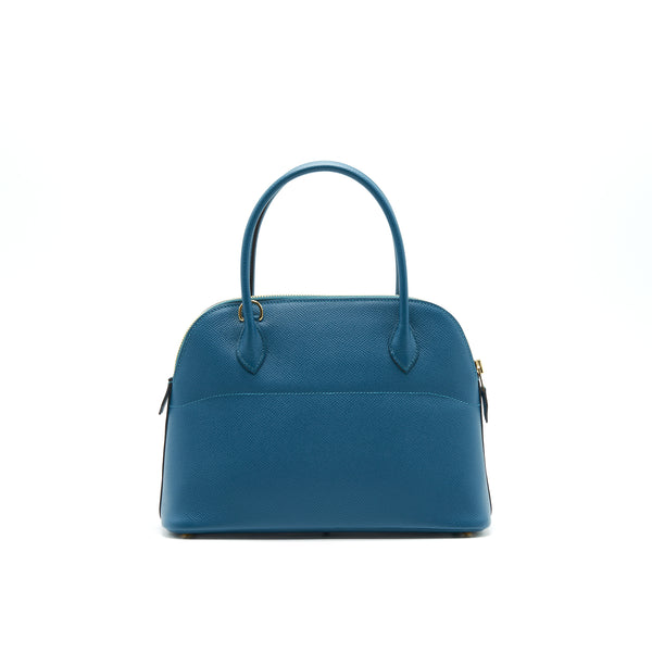 HERMES BOLIDE 27 VERT BOSPHORE EPSOM GHW STAMP Y