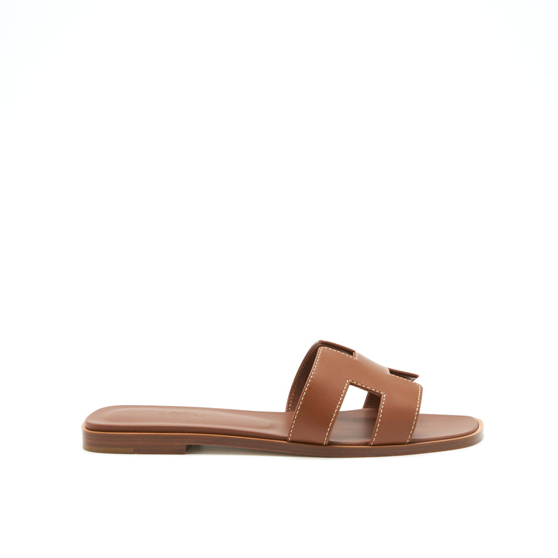 Hermes size 37.5 Oran sandals gold