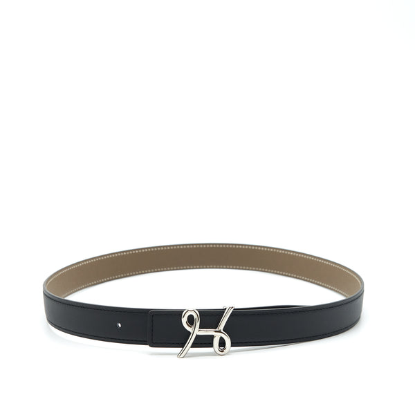 Hermes Size 70 double side belt Epsom Etoupe/black SHW