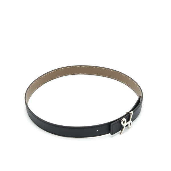 Hermes Size 70 double side belt Epsom Etoupe/black SHW