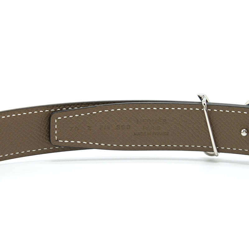 Hermes Size 70 double side belt Epsom Etoupe/black SHW